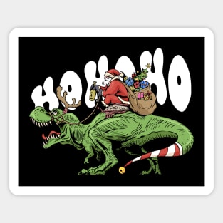 Santa rode t-rex Magnet